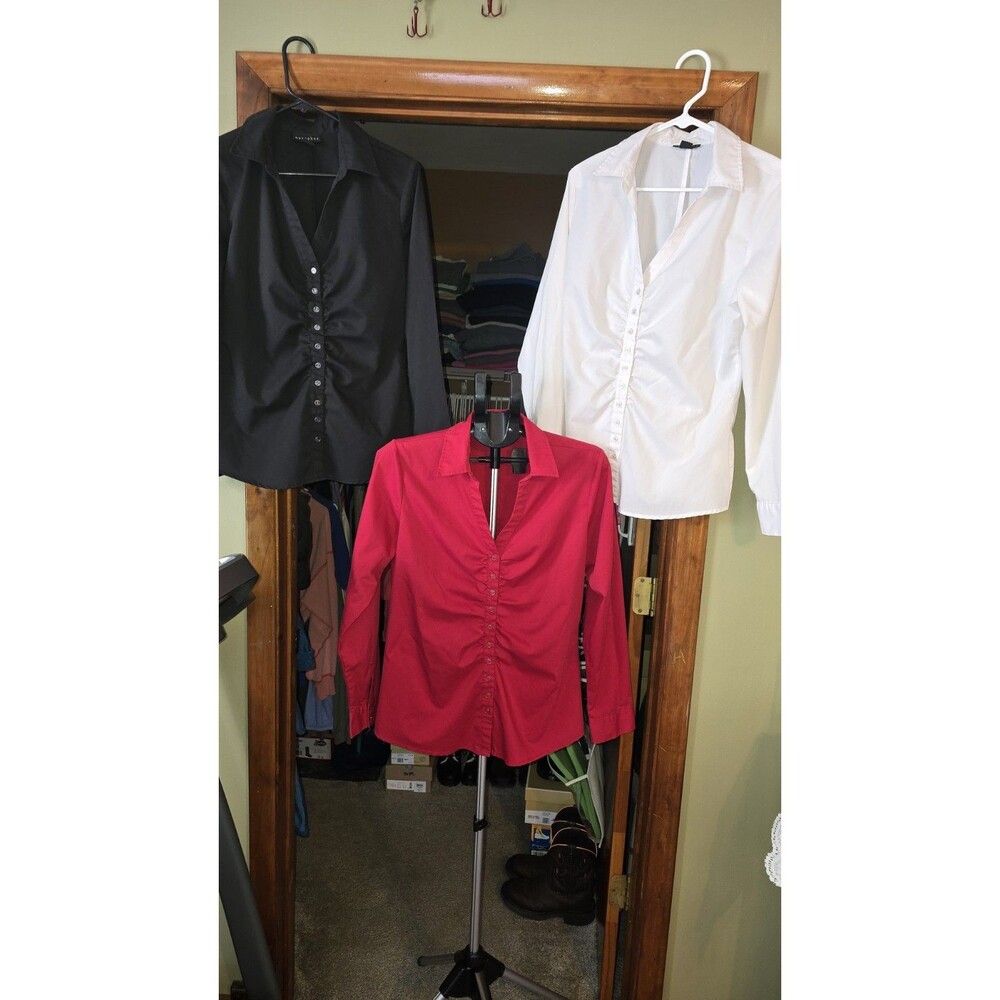 3-Women's Sz:L VINTAGE Blouse By:Metaphor Long Sleeved, Stretch,Rouched *NWOT*